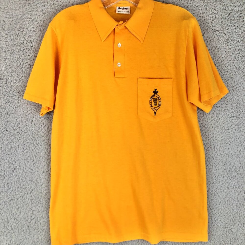 Vintage 1980s Kilauea Civic Club‎ Stedmad Button Polo Shirt Size M 80s Hawaii